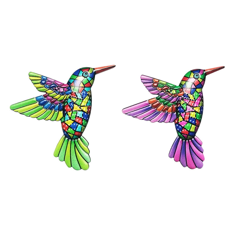 Wall Bird Hummingbird Decor Metal Art Garden Hanging Sculpture Animal