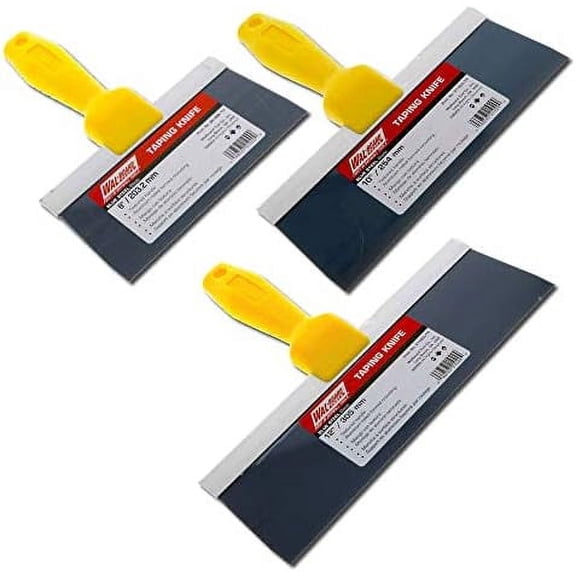 Wall Board Taping Knife Set - 3-Piece Blue Steel Drywall Finishing Knives 8"- 10"- 12"$$Tools & Hardware Other