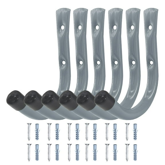 Wall Brackets Hanger Garage Storage Tool Hooks Pack of 6 Garage Hooks J Type