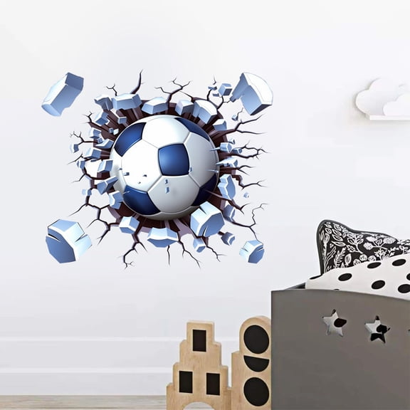 Wall Breaking Effect Football Pattern Stickers for Doors Windows Walls Football Fan Atmosphere Decoration