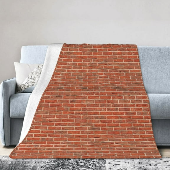 Wall Bricks Blanket, Gifts for Men Women, Lightweight Cozy Warm Flannel Blankets Throw for Home Decor Bed Couch,40"X30"