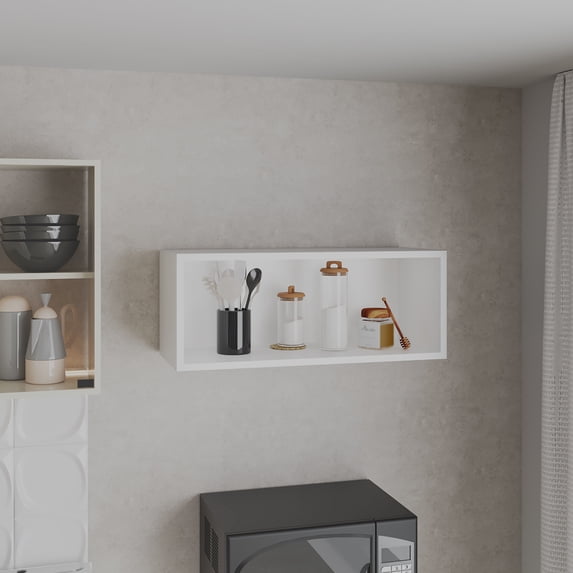 Wall Cabinet 12" H In White - Spacious Shelf For Kitchenware, Engineered Wood, Fits Small Spaces Well, Ready To Assemble Product Cabinet, Finish Storage, Wood Frame, Spaces, Furniture