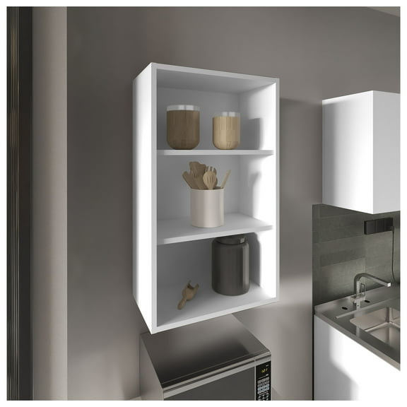 Wall Cabinet 36" H, 3 shelves, White