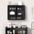 thumbnail image 1 of Wall Cabinet, Double Glass Door Storage Cabinet Retro Style Glass Cabinet for Office, Dining Room, Living Room, Kitchen Bathroom, 1 of 8