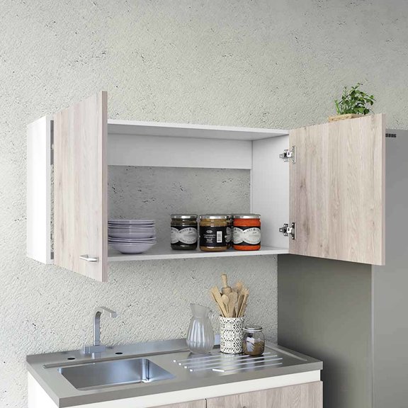 Wall Cabinet | Two - Shelf Design for Home Arrangement | Strong Particle Board Structure | Meets Long - Term Storage Goals