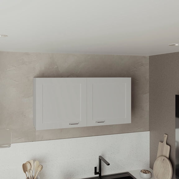 TUHOME Zurich 39.4" Double Door Wall Cabinet, Wall Mounted Storage with Shelf for Bathroom Kitchen