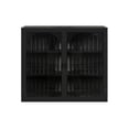 thumbnail image 1 of Wall Cabinet with Featuring Three-tier Storage, Wall Cabinet with Characteristic Woven Pattern,Black, 1 of 7
