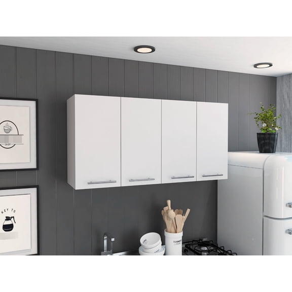 Wall Cabinet with Split Spaces | Perfect for Kitchen | Particle Board and Melamine Structure | Solves Kitchen Storage Issues
