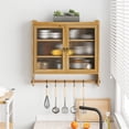 thumbnail image 1 of Wall Cabinets For Bathroom Storage, Kitchen Wall Cabinet With Glass Doors, Towel Rack, Detachable Shelves, 3-Tier Rustic Bathroom Cabinet For Living Room, 1 of 9