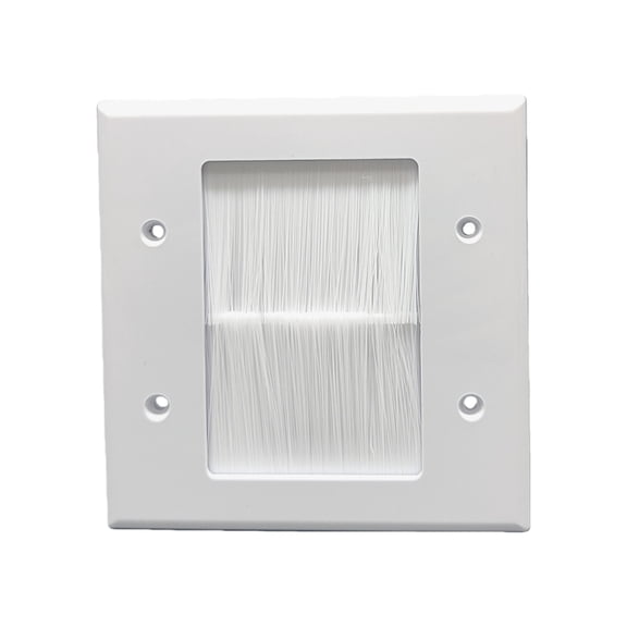 Wall Cable Cover Single Gang Bristles Brush Wall Plate Port Insert Cover