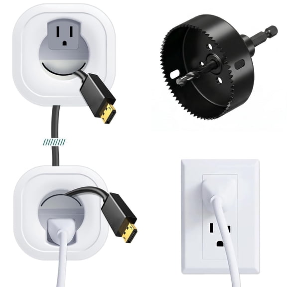 in Wall Cable Management Kit for Wall Mounted TV - Professional Cord Hider with Spacious Pass-Through & All-Inclusive Tools Hide TV Cords Power & Low Voltage Wires Perfect for Home Theater Gaming