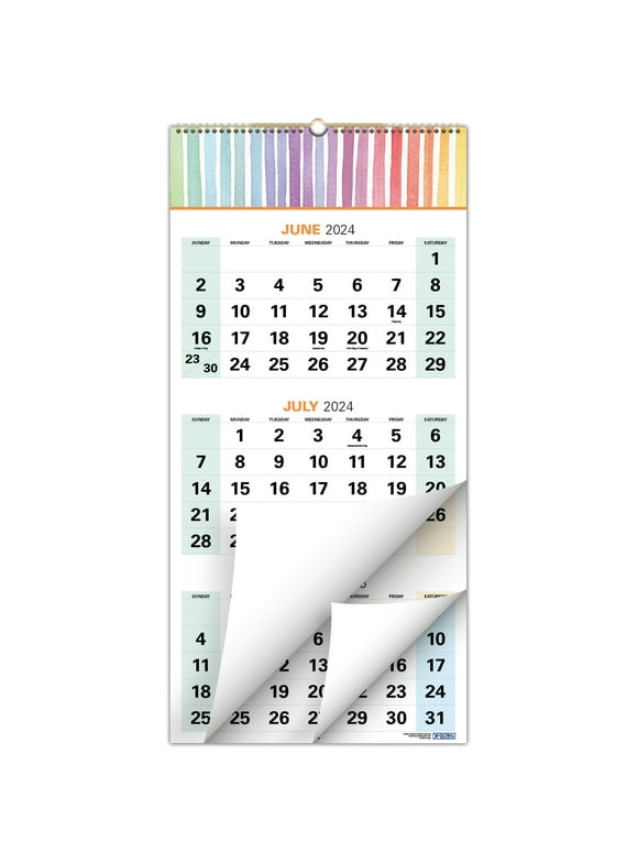 Wall Calendar 2024-2025 - 13"x27" (Assorted Patterns)