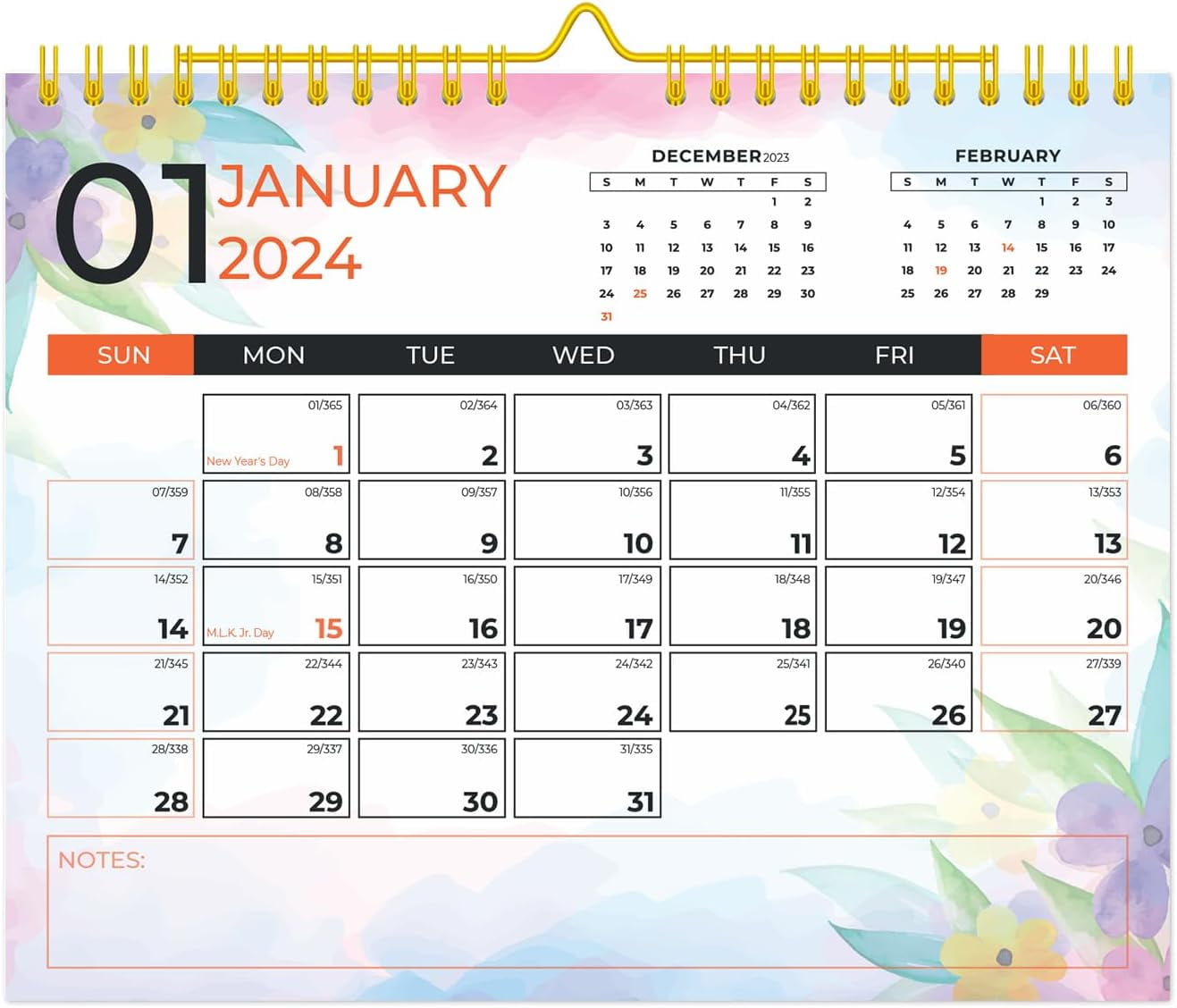 Wall Calendar 2024-2025, Jan 2024 - June 2025, 18 Month Planner