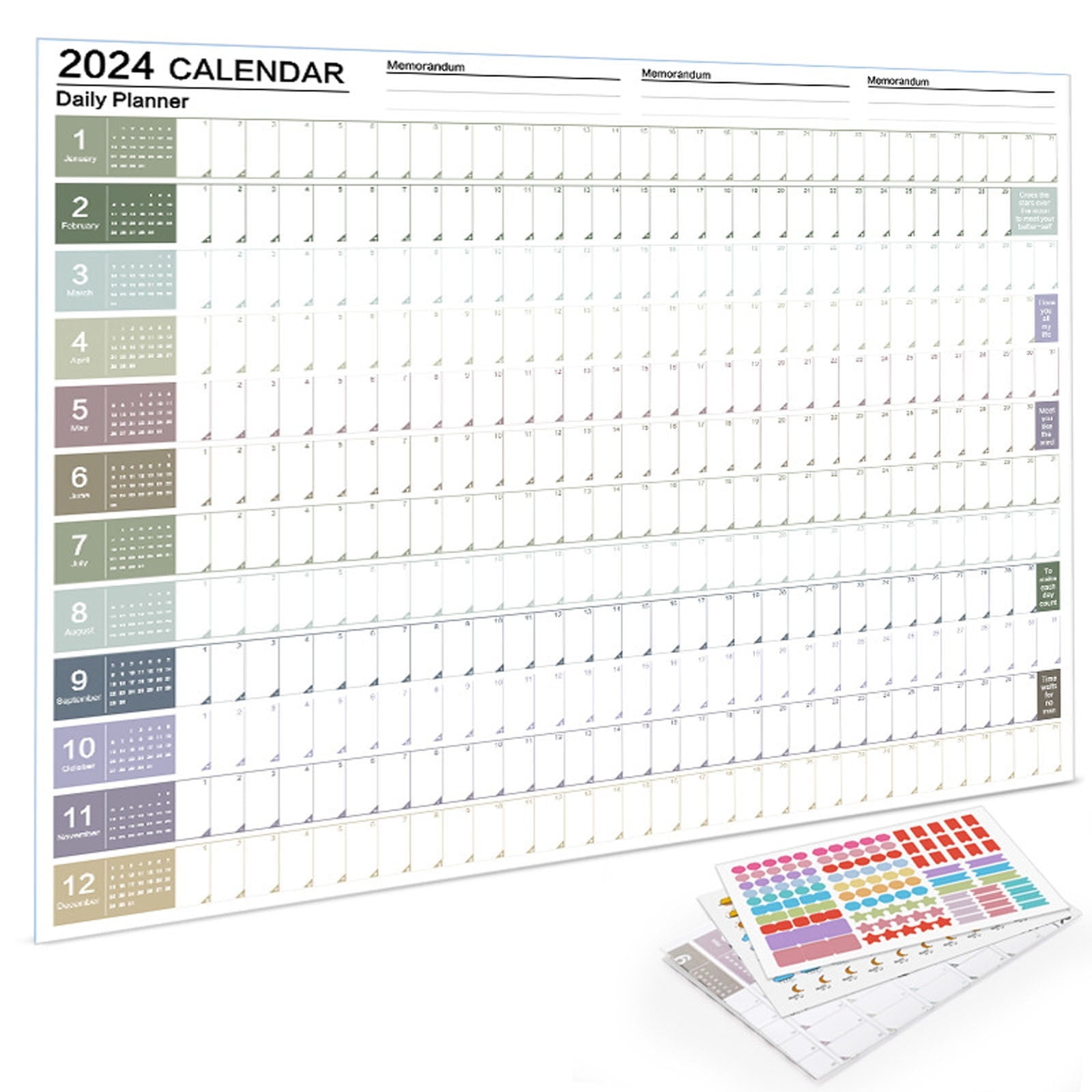 Wall Calendar 2025,January 2024June 2025, 29.2”*21.4”, Large Print Big