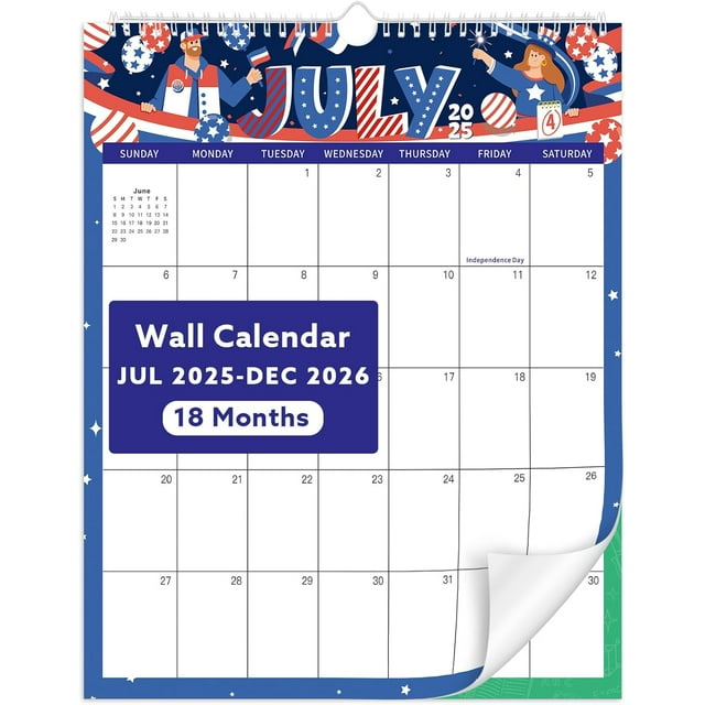 Wall Calendar 20252026, 18 Month Calendar from July 2025 to December