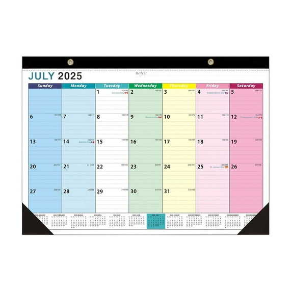 Wall Calendar 2025-2026, 18 Months Wall Calendar July 2025 to Dec 2026 Calendar with Julian Dates, 12x15" Paper Monthly Planner Wall Hanging Calendar for Office Home Planning & Organizing (Colorful)