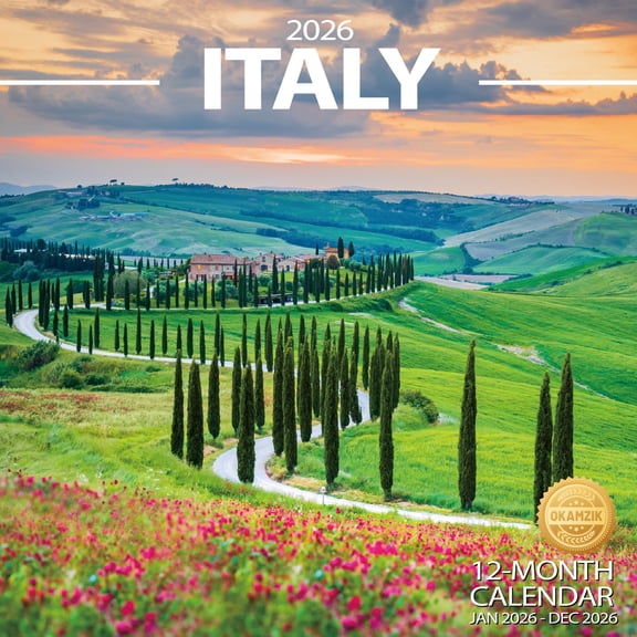 Wall Calendar 2026 Planner Calendar - Italy Hangable Monthly Wall Calendar with Large Blocks for Organizing & Planning, Academic Schedule, Home, Office & family, Thick & Sturdy Paper