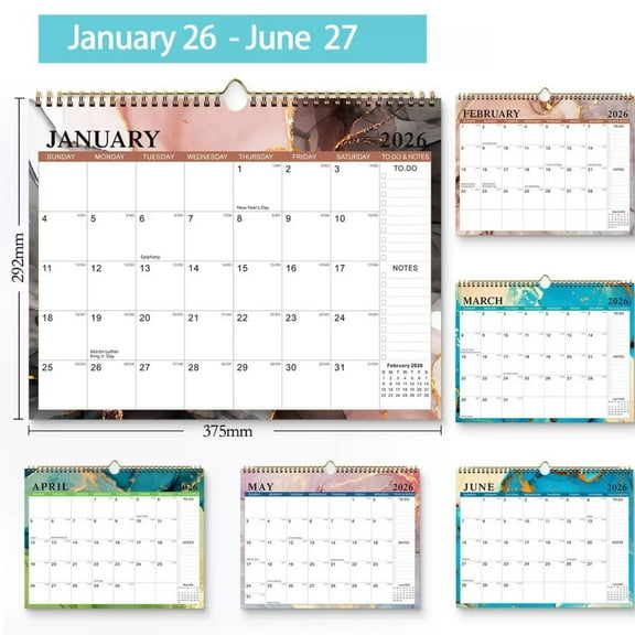 Wall Calendar 2025-2026 | Yearly Planning Organizer | Thick Durable Paper | Includes Federal & Public Holidays | Large Easy-Read Format | Versatile Home & Office Scheduler | 1 Pack