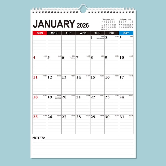 Wall Calendar 2026-2027 18 Month Jan. 2026 to Jun. 2027 Large Thickening To-do & Notes Calendar Monthly Planner National Design