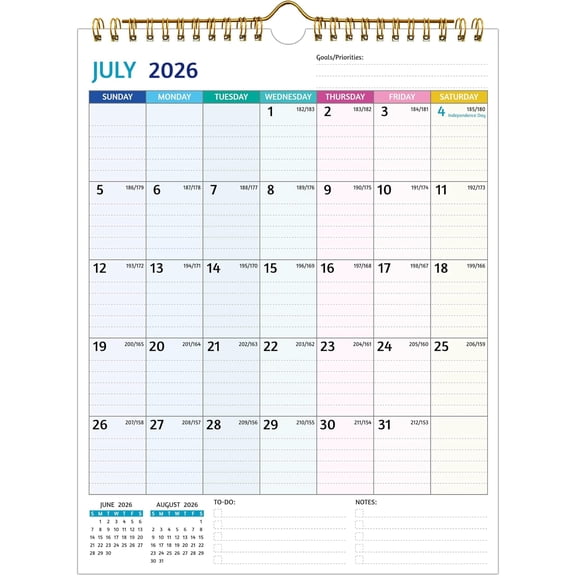 Wall Calendar 2026-2027 - Run - Dec 2027, 20 Monthly Calendar 2026-2027 for Wall, 8.5 x 11 In, 2027 Small Calendar, Ruled Blocks, Thick Paper, Holidays, To-do & Notes, for Organizing