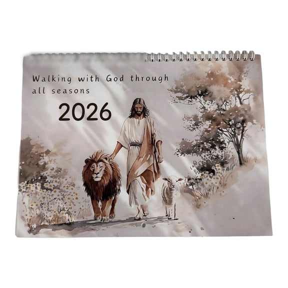 2026 Bible Stories Calendar Twin-Coil Binding Wall Monthly Calendar with Tearable Papge for Home Wall Decoration