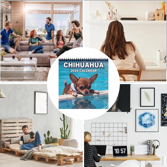 Wall Calendar 2026,Dog-Themed 12-Month January To December Family Planner,1 Piece Professional Glossy Monthly Calendar,Animal Lovers Wall Decoration,Stationery Supply For Home,School,And Work
