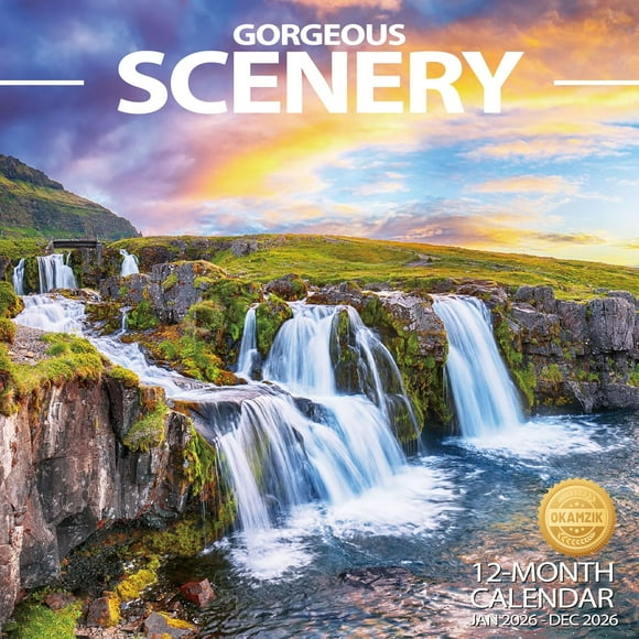 Wall Calendar 2026 Planner Calendar - Gorgeous Scenery Hangable Monthly Wall Calendar with Large Blocks for Organizing & Planning, Academic Schedule, Home, Office & family