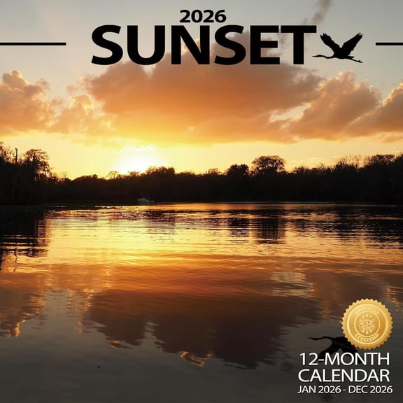 Wall Calendar 2026 Planner Calendar - Sunset Hangable Monthly Wall Calendar with Large Blocks for Organizing & Planning, Academic Schedule, , Office & family, Thick & Sturdy Paper (12"x24" Open)