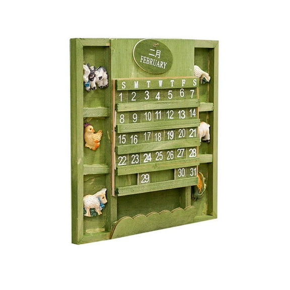 Wall Calendar Creative Dective Wood Perpetual Calendar Hanging Ornaments S8 A9D0