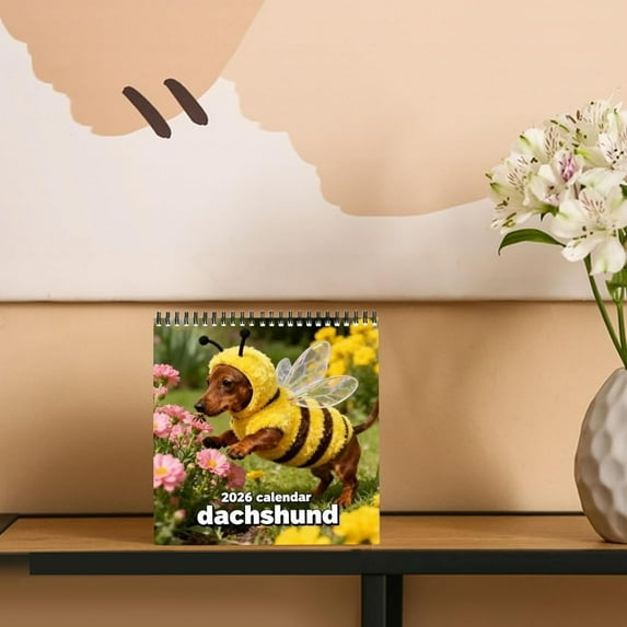 Wall Calendar Dachshunds 12 Month Planner Scheduling Tool Dog Calendar 2026 for Appointments Holidays Bedroom Living Room Kitchen Fridge Desktop Apartment Classroom