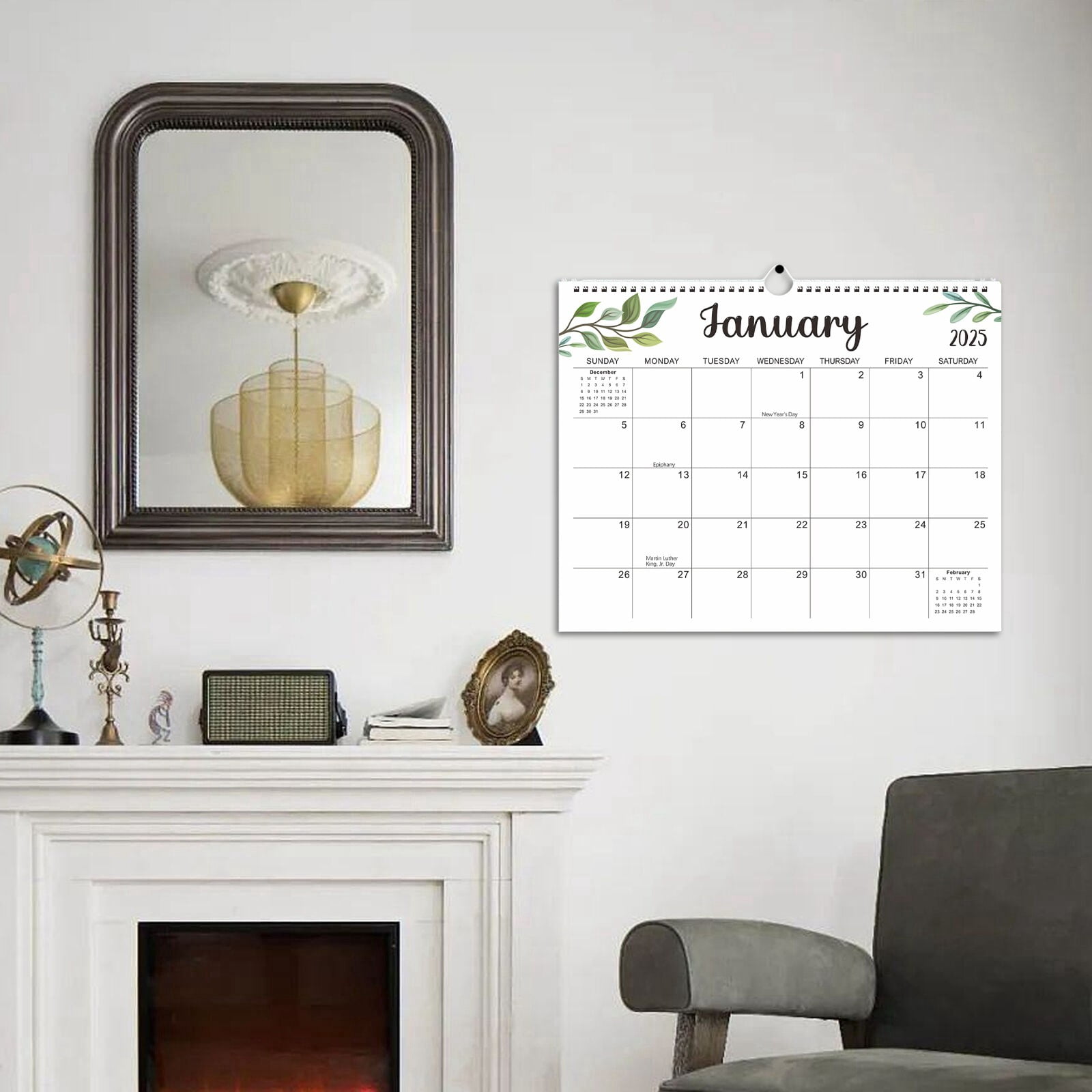 Wall Calendar From 2025/01 To 2026/06 for Decoration Simplicity Style