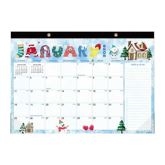 Wall Calendar from January 2026 to 2027 with Thick Paper - Christmas Wall Calendar with Holiday Theme Design | 18-Month Simple Creative Planning Calendar
