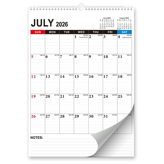 Wall Calendar July 2026-2027,Hanging Space-Saving Design for Daily Home and Office Use