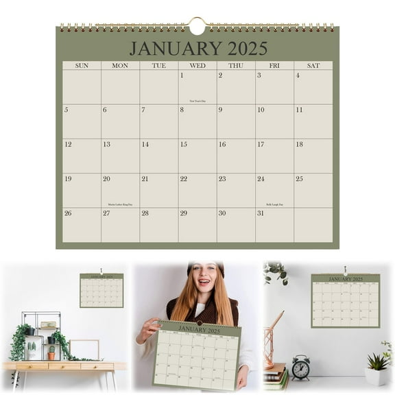 Wall Calendar, Tyeign Calendar 2025 Wall Calendar 2025 2026 from January 2025 2026 18 Months Calendar with Premium Paper 2025 Calendar Calendar Classroom Decor Calendario 2025 Wall Calendars Green