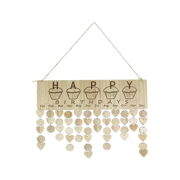 Wall Calendar Wooden Calendar Board DIY Family Birthday Calendar Sign