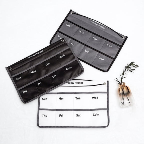 WORGEOUS White Wall Hanging Calendar with 7-Day Pocket Storage Organizer, Non-Woven Fabric for Home and Office
