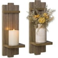 thumbnail image 1 of Wall Candle Holder for Farmhouse: Wood Wall Mounted Wall Shelves Candle Sconces Wall Decor Set of 2 - Distressed Candle Holders for Small Vase Pillar Candles Tealight, 1 of 7