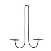 Wall Candle Holder Set of one, Metal Black Candle Sconces Wall Decor, Hanging Candle Holder Fits Flameless Taper Candle, Gifts for Home Wall-mounted Candle
