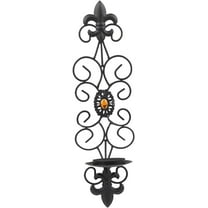 Wall Candle Holders, Black Candle Holder for Pillar, Rustic Decorative Wall Mounted Metal Wall Mounted Candle Sconces, Iron Wall Pillar Candle Sconce for Room, Hallway, Entryway, Bathroom