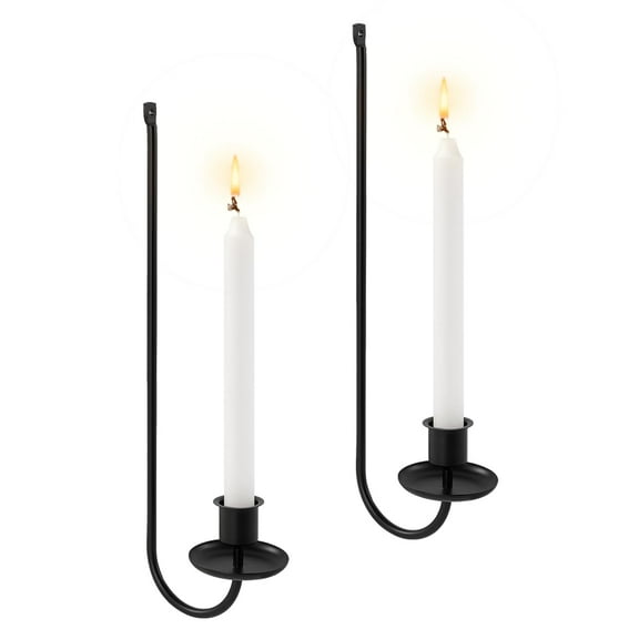 Wall Candle Sconces Set of Two, Metal Wall Candle Holder, Black Wall Mounted Candle Holder, Modern Sconces Wall Decor Set of 2 for Living Room Farmhouse Fireplace Wedding