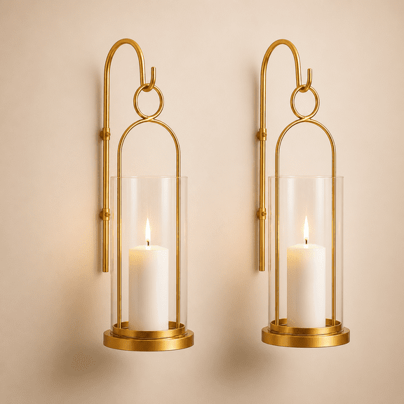 Wall Candle Sconces Set of 2, Farmhouse Vintage Decor for Living Room Fireplace