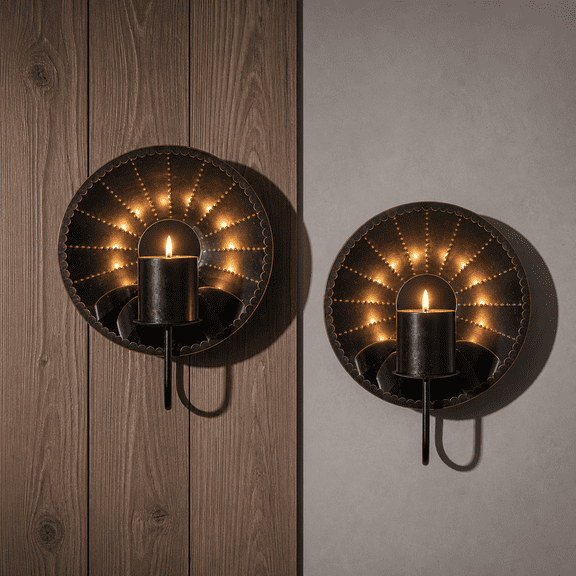 Wall Candle Sconces Set of 2 Multi-Angle Light Reflection Decor
