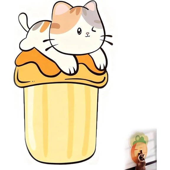 Wall Cat Scratcher, Cat Scratch Guards, 7 Adorable Designs Adhesive Furniture Protector for Doors Walls, 4mm Thick Scratch Proof Pad, Anti Scratch Sticker for Floor Glass Door Tile(G)