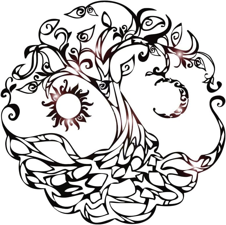 Wall Celtic Symbol Moon Sun Day Night Stickers Large (722ig) (M 22.5 in