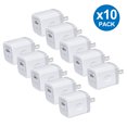thumbnail image 1 of Wall Charger,10PCS AILKIN 1Amp 1-Port USB Power Adapter Charger Plug Charging Block Cube Box Brick ,White, 1 of 5