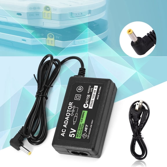 Wall Charger AC Adapter Power Cord for PSP 1000 2000 3000 Series, High Speed Home Travel Power Supply, Black (5.1 inches / 13.0 cm)