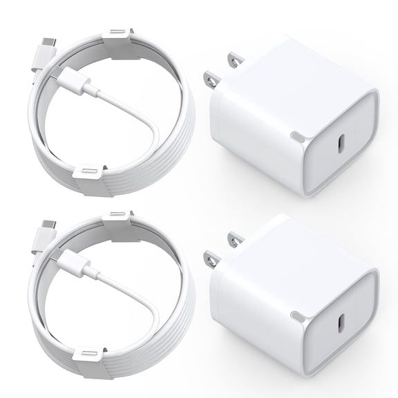 JcBlaon Wall Charger Block USB C Compatible with Charger Fast Charging,20W USB C Charger Block with Indicator Light 3FT Cord Compatible for iPhone iPad AirPods, White