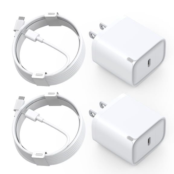 JcBlaon Wall Charger Block USB C Compatible with Charger Fast Charging,20W USB C Charger Block with Indicator Light 3FT Cord Compatible for iPhone 16 15 Pro Max/Pro/Plus, White