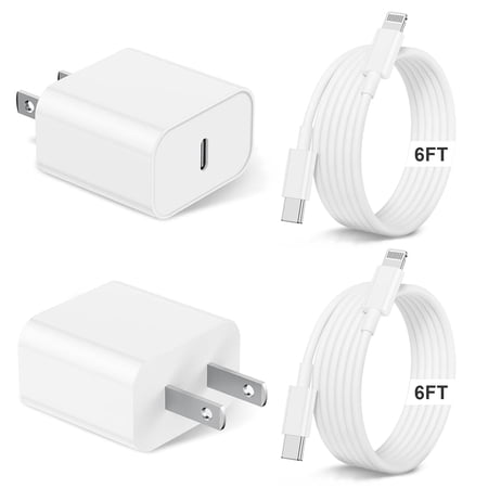 Wall Charger Compatible with iPhone 14 13 12 11 Fast Charger with 6ft USB C to L Cable, 20W Charging Adapter Compatible for iPhone 14/13/12/11/Pro/Max/Mini/XR/XS/SE/8 iPad Case