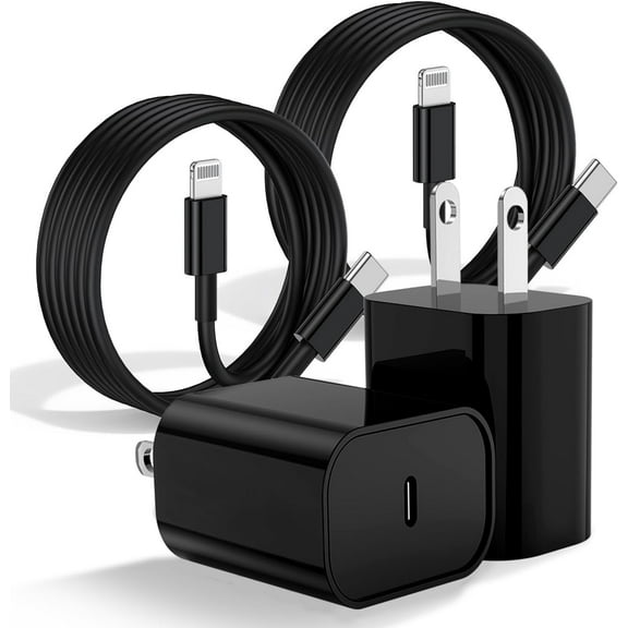 Wall Charger Compatible with iPhone Charger Fast Charging 2 Pack Type C Charger Block with 6FT&10FT Charging Cable Compatible for iPhone 14/13/12/12 Pro Max/11/Xs Max/XR/X,Case
